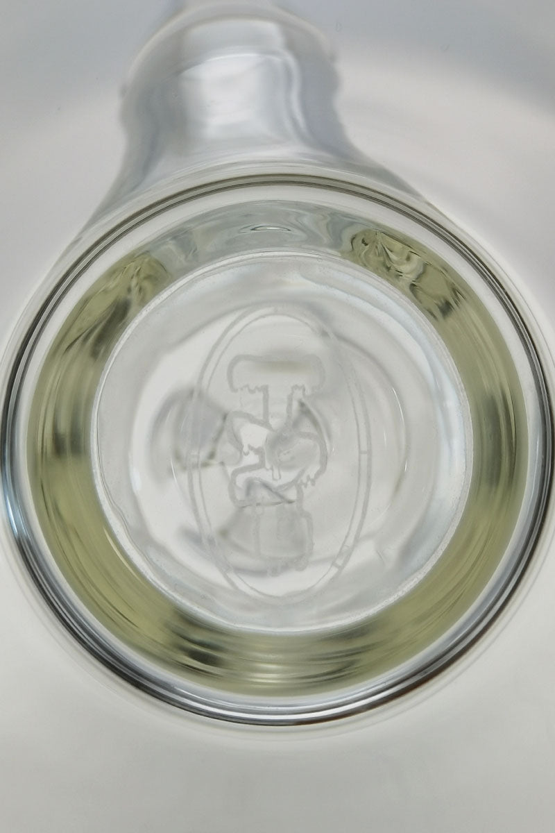 TAG 10" Straight Tube Bong Top View showing the 18/14MM Downstem for Dry Herbs