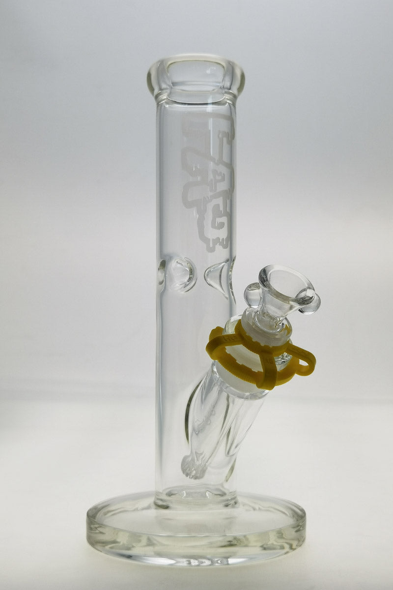 Thick Ass Glass 10" Straight Tube Bong, Clear 44mm, Sturdy 4mm Glass with Downstem