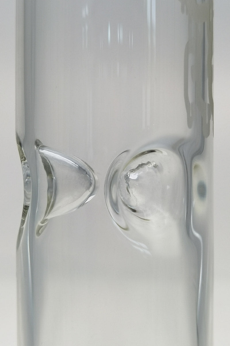 Close-up of TAG 10" Straight Tube Bong with Thick 4mm Glass and 18/14MM Downstem