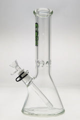 TAG 12" Clear Beaker Bong with Slyme Accents, 50x7MM Glass, Front View