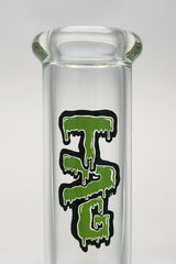TAG 12" Clear Beaker Bong with Slyme Logo, Thick 7mm Glass, 45 Degree Joint - Front View