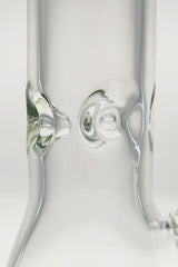 Close-up of TAG 12" Beaker Bong with 50x7MM clear glass and 18/14MM downstem