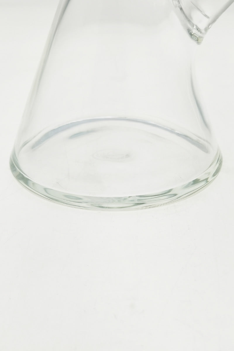 Clear TAG 12" Beaker Bong close-up, showcasing 7mm thick glass and sturdy base
