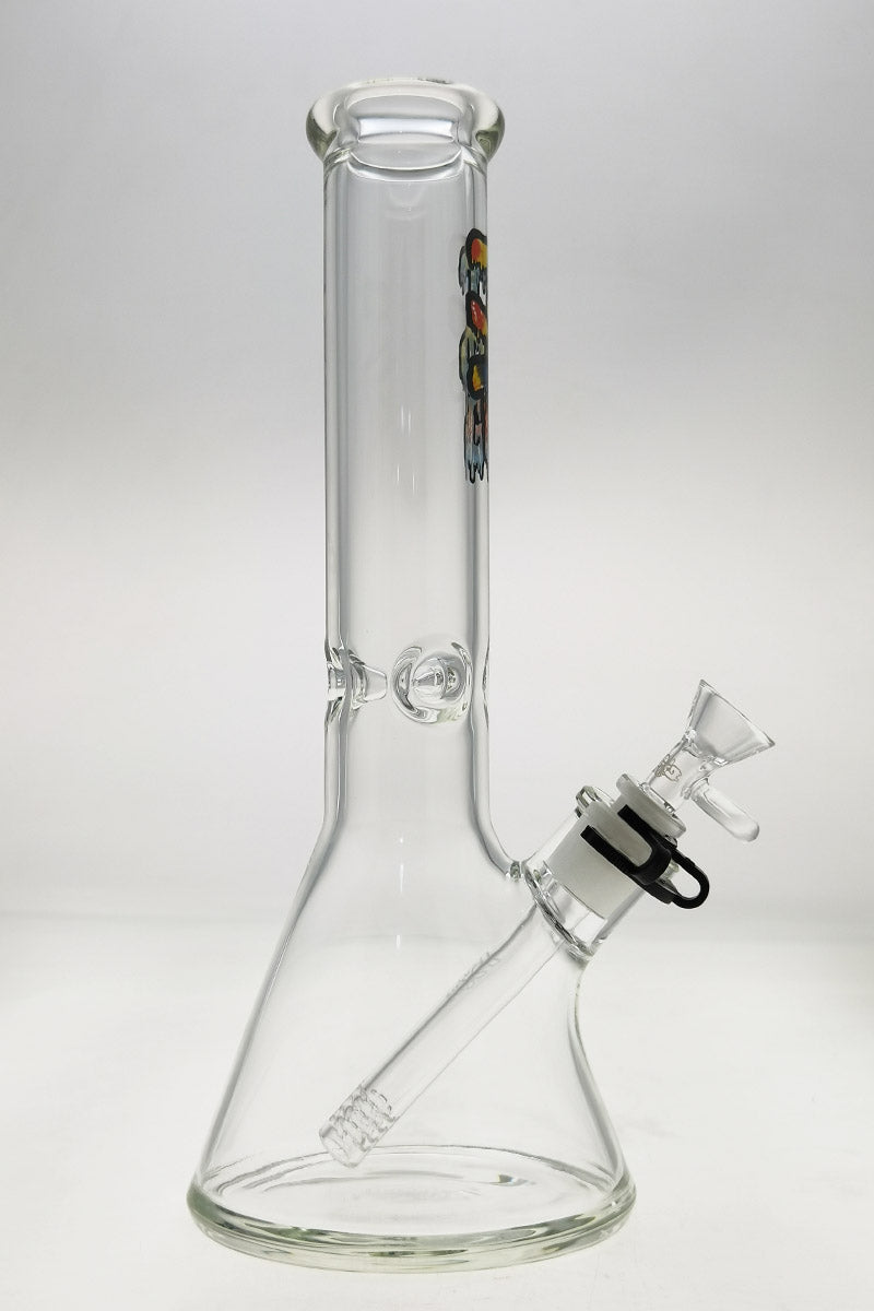 Thick Ass Glass 12" Tie-Dye Beaker Bong, 50x7MM, with 18/14MM Downstem, Front View