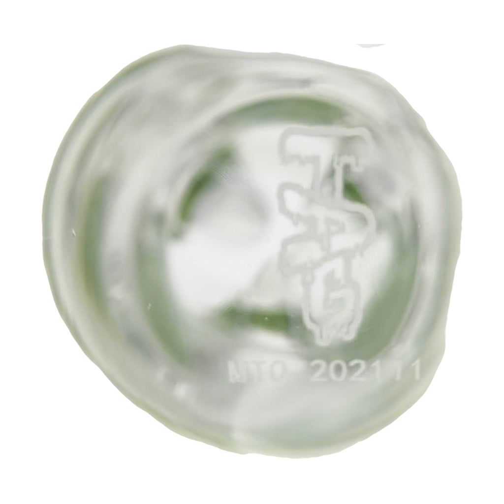 Top-down view of TAG 12" Beaker Bong in clear borosilicate glass with 18/14MM downstem