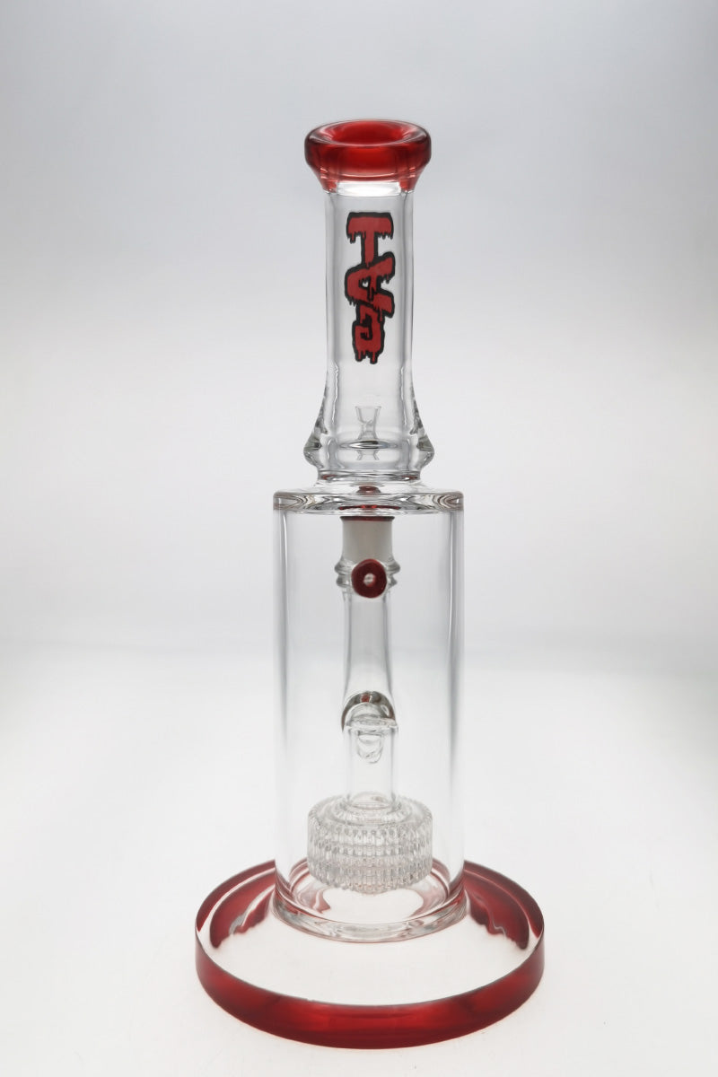 TAG 12" Bent Neck Bong with Super Slit Matrix Diffuser, Red Accents, Front View