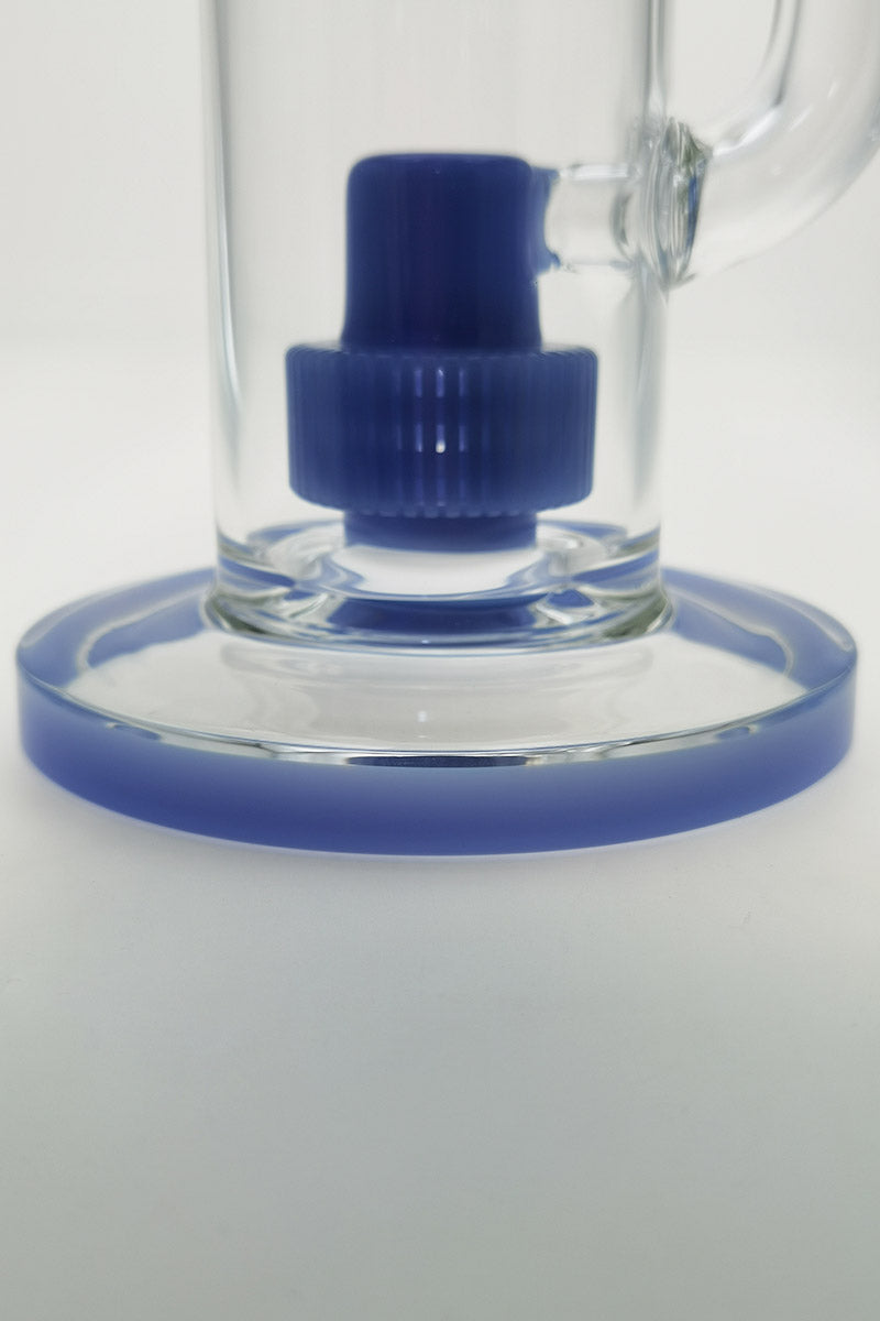 TAG 12" Bent Neck Bong with Blue Super Slit Matrix Diffuser, 75x5MM, Side View