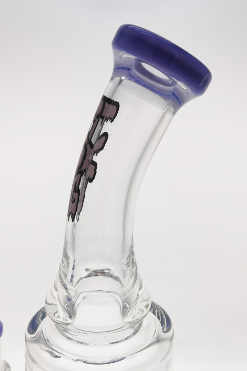 TAG 12" Bent Neck Bong with Super Slit Matrix Diffuser and Purple Accents