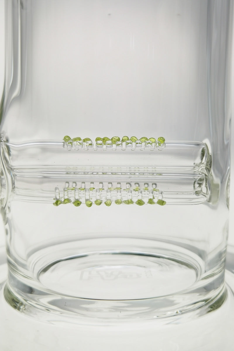 Close-up of TAG 12" Bent Neck Bong with Triple Inline Diffuser for Smooth Hits