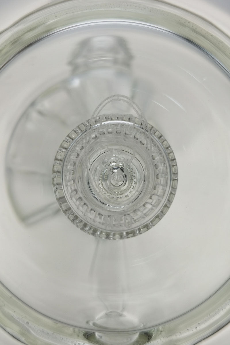 Top view of TAG 12" Faberge Egg Klein Incycler with clear glass and intricate percolator design