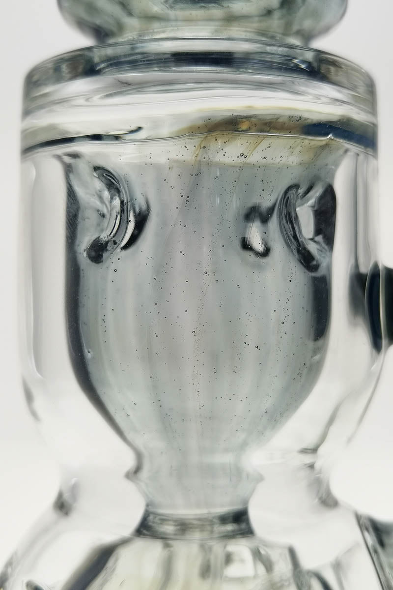 Close-up view of TAG 12" Faberge Egg Klein Incycler with clear glass and sleek design