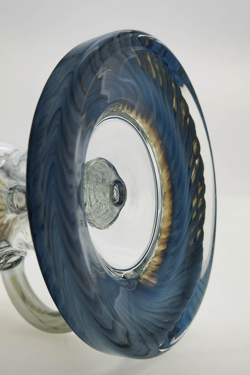 TAG 12" Faberge Egg Klein Incycler with blue and slyme accents, 90-degree joint, side view