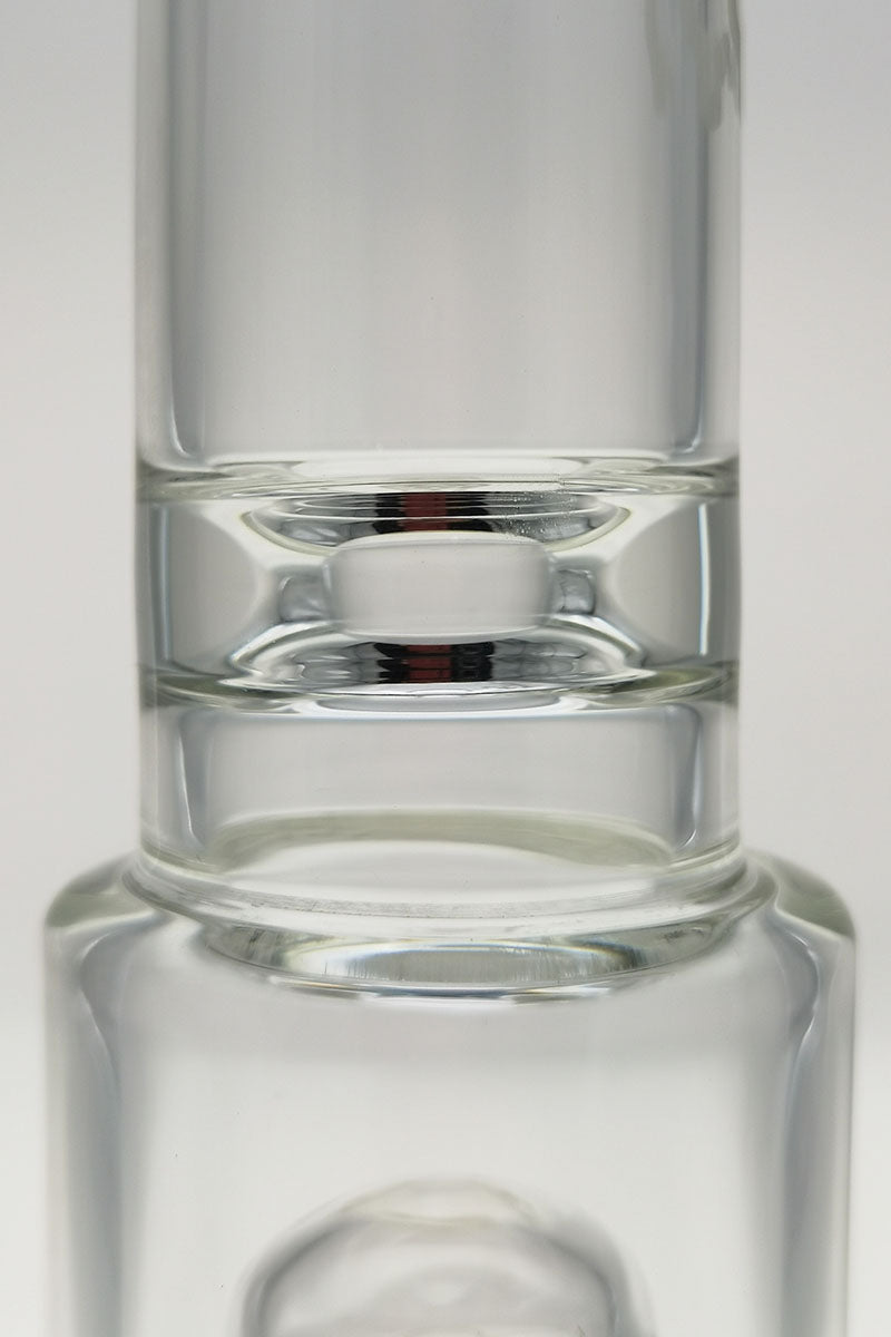 Close-up of TAG 12" Clear Bong with Honeycomb and Tree Percolators for Smooth Hits