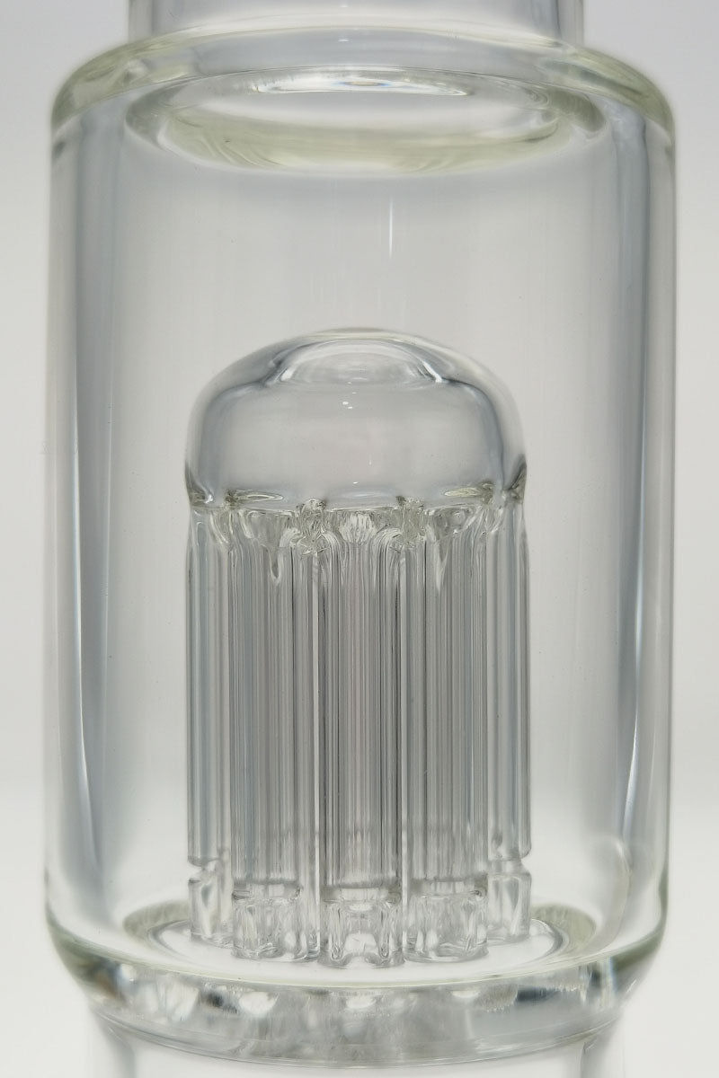 TAG 12" Clear Bong with Single Honeycomb and Fixed 8 Arm Tree Percolator Close-up