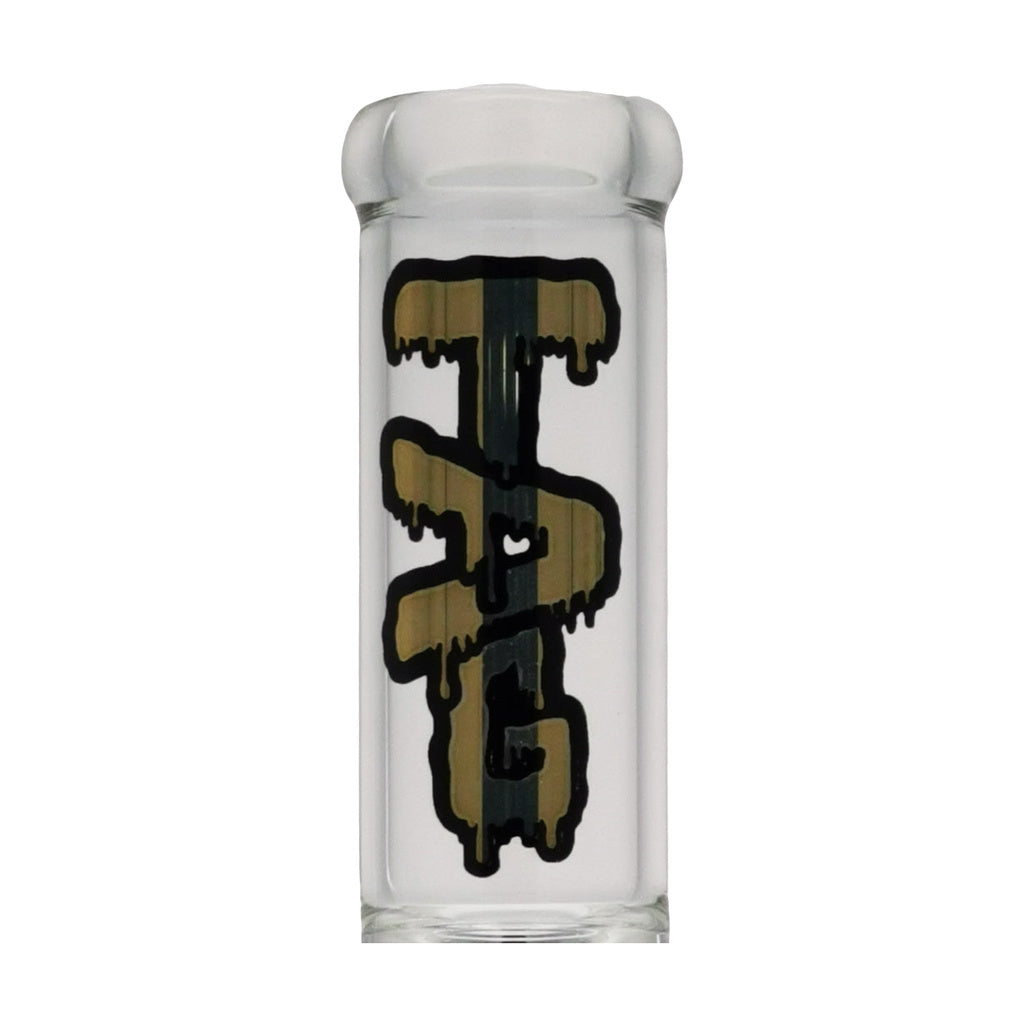 TAG 12" Clear Glass Bong with Single Honeycomb & 8 Arm Tree Percolator, Front View