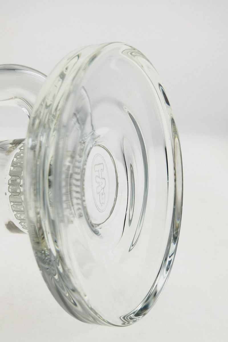 Close-up of TAG 12" Clear Bong Base with Honeycomb Percolator and Fixed 8 Arm Tree