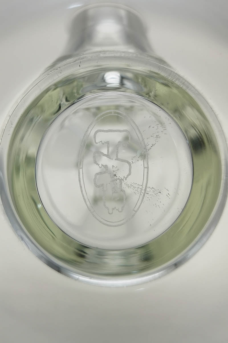 TAG 12" Straight Tube Bong top view showcasing 50x5MM glass and 18/14MM downstem