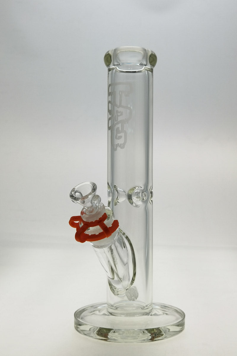 TAG 12" Clear Straight Tube Bong with Thick 7mm Glass and 18/14MM Downstem