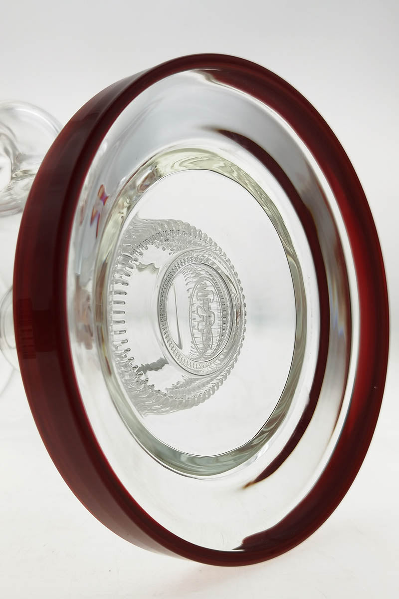 TAG 12" Bong with Super Slit Matrix Diffuser, 18MM Female Joint, Red Accents - Side View