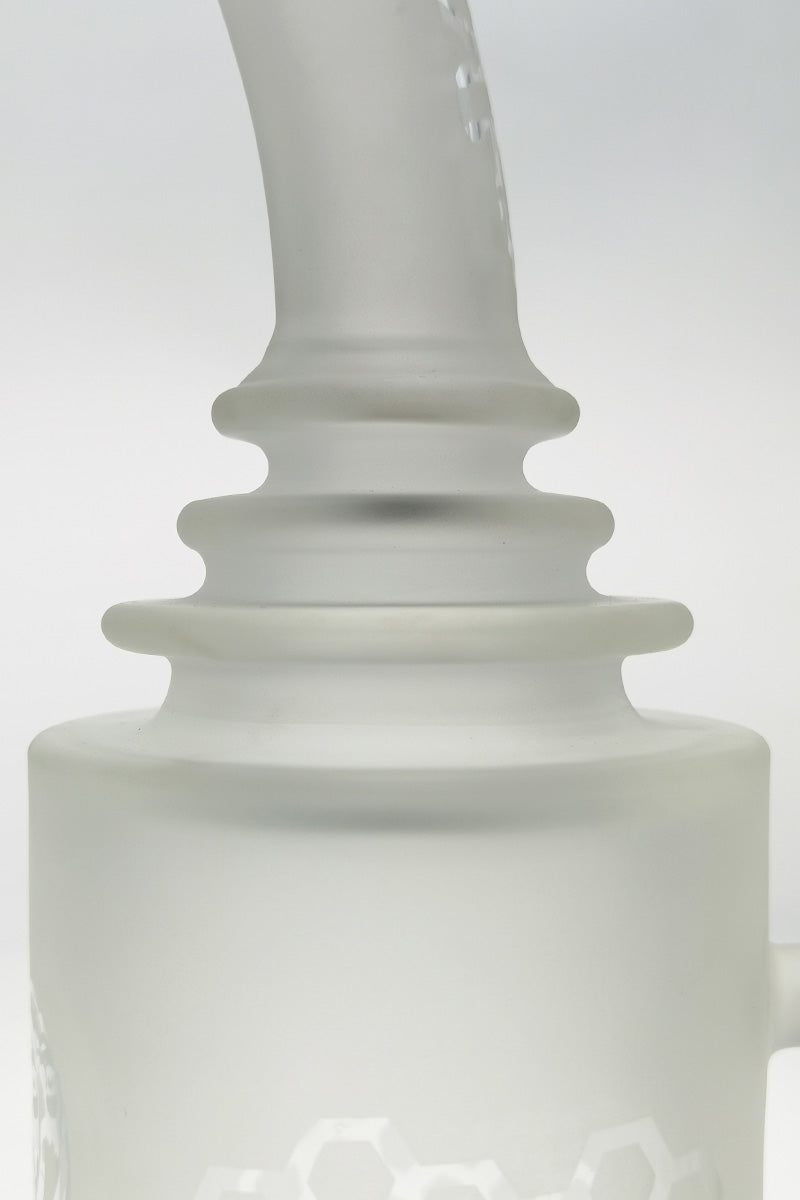 Close-up of TAG 12" Super Slit Matrix Diffuser bong with a 90-degree joint and thick glass