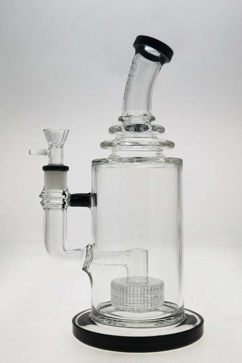 Thick Ass Glass 12" Bong with Matrix & Showerhead Percolators, Side View, 5mm Borosilicate Glass