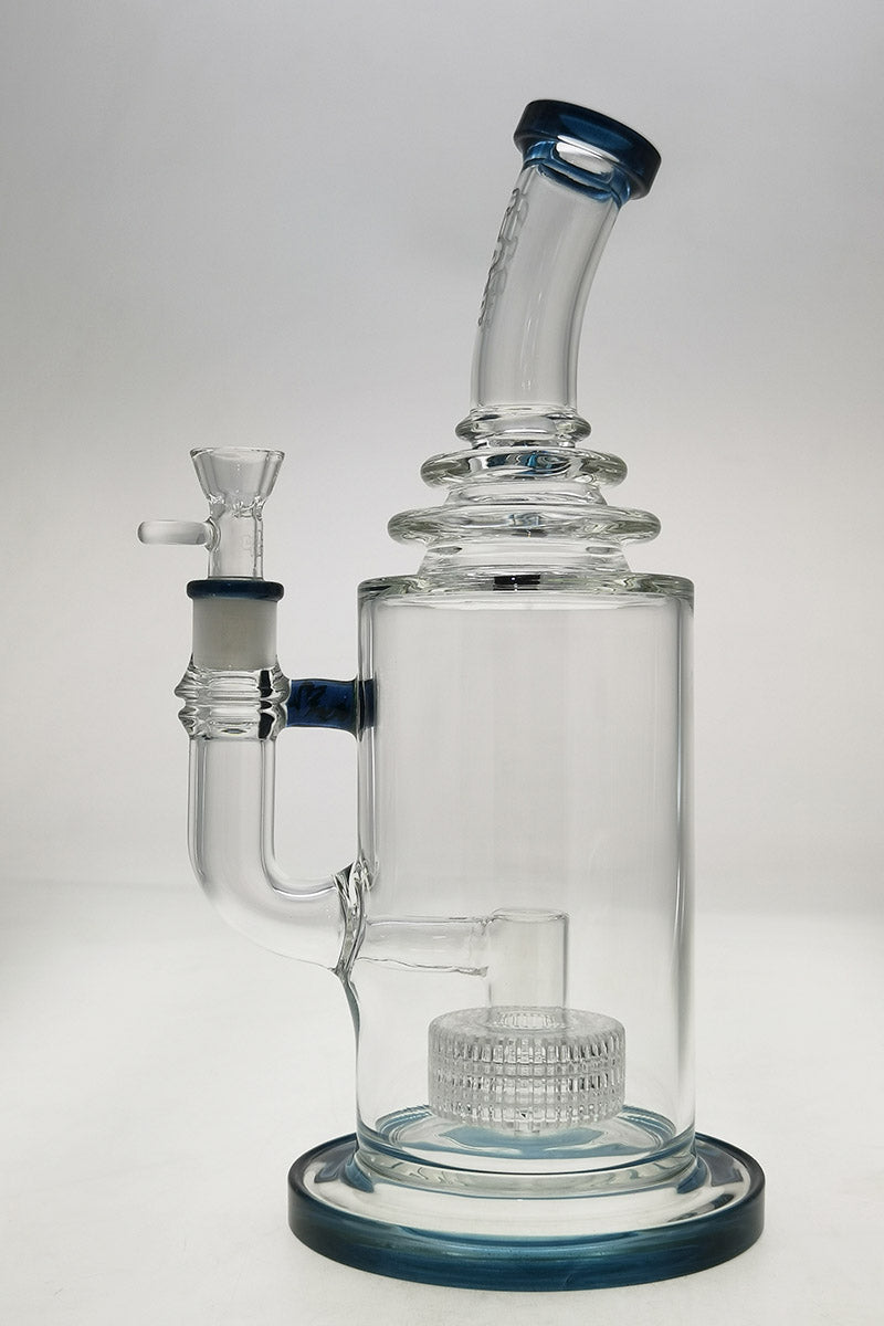 Thick Ass Glass 12" Bong with Matrix & Showerhead Percolators, 5mm Borosilicate, Side View