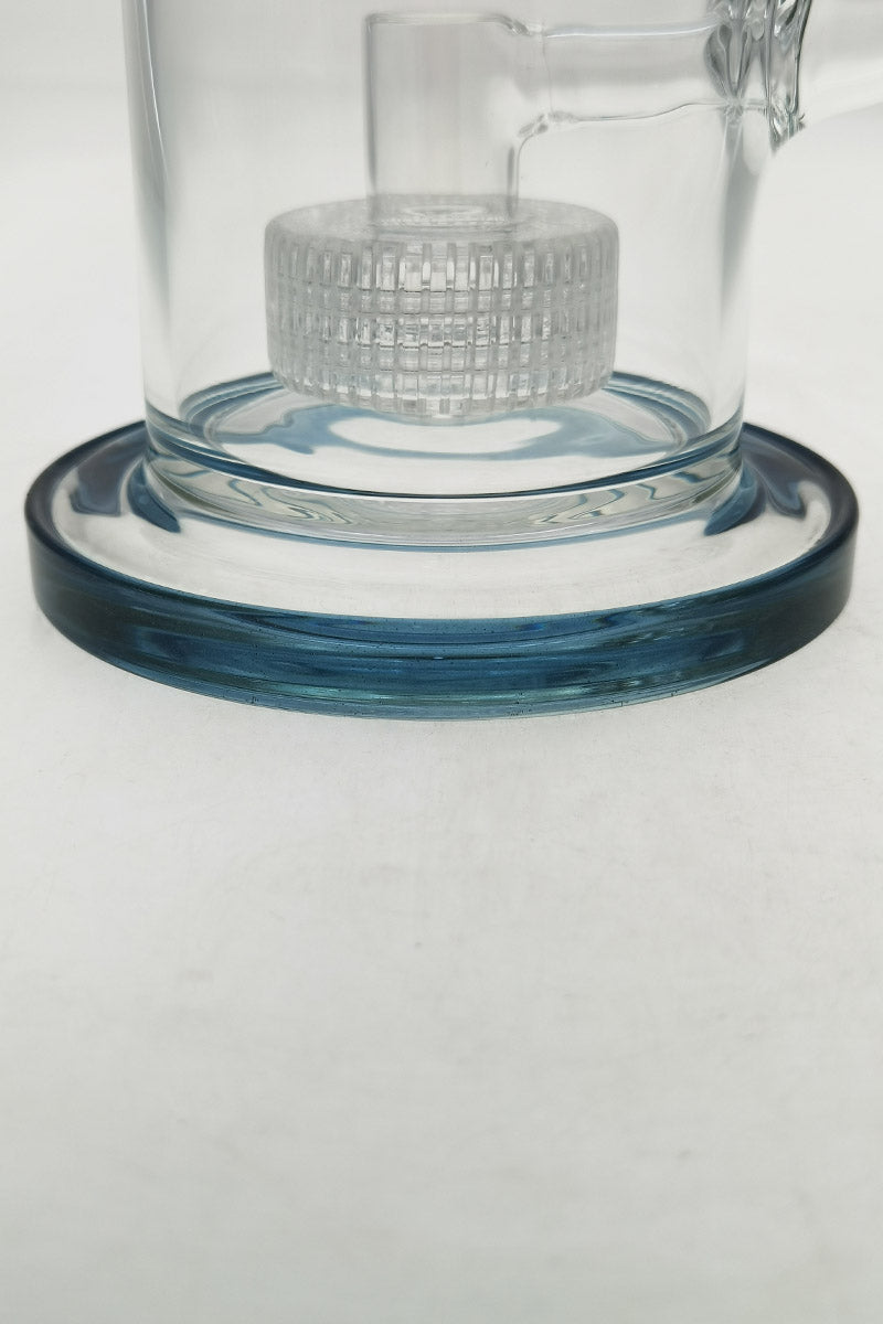 Close-up of TAG 12" Super Slit Matrix Diffuser base with blue accent, 18MM Female joint
