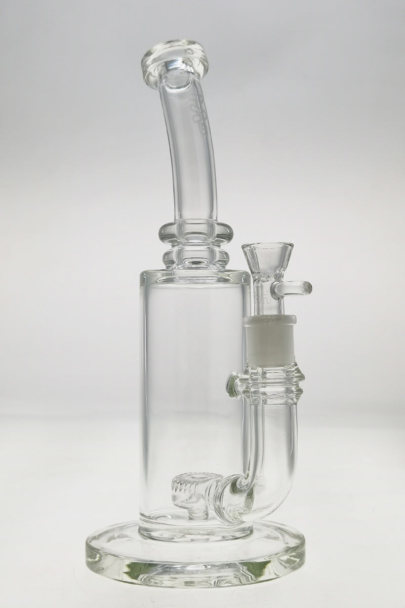 Thick Ass Glass 12.5" Bent Neck Bong with Clear Slyme, Super Slit Puck Diffuser, Front View