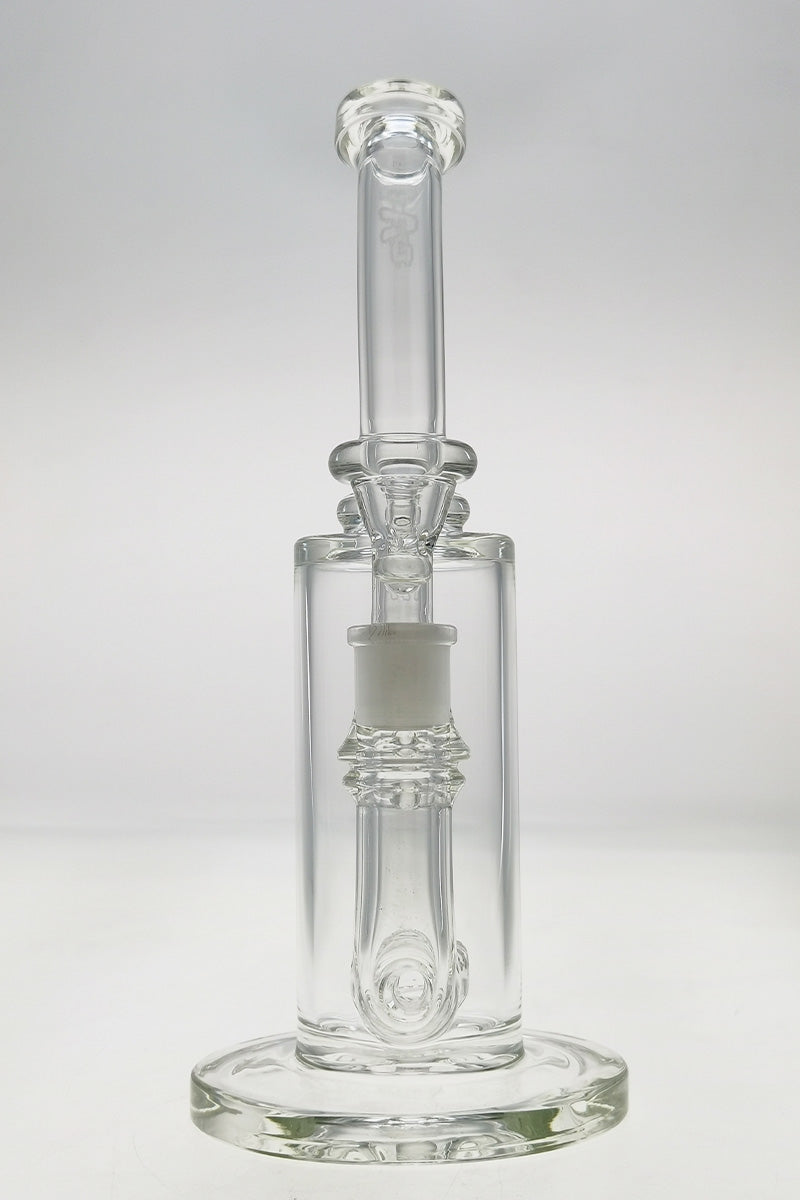 Thick Ass Glass 12.5" Clear Bent Neck Bong with Super Slit Puck Diffuser, Front View