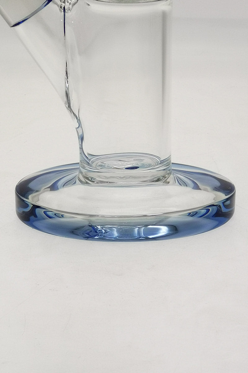 TAG 13" Straight Tube Bong with 8 Arm Tree Percolator, Blue Accents, and Clear Borosilicate Glass