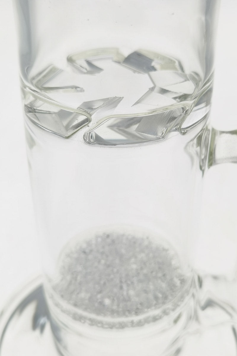 Close-up of TAG 13" Bent Neck Bong with Fritted Disc Percolator and Spinning Splash Guard