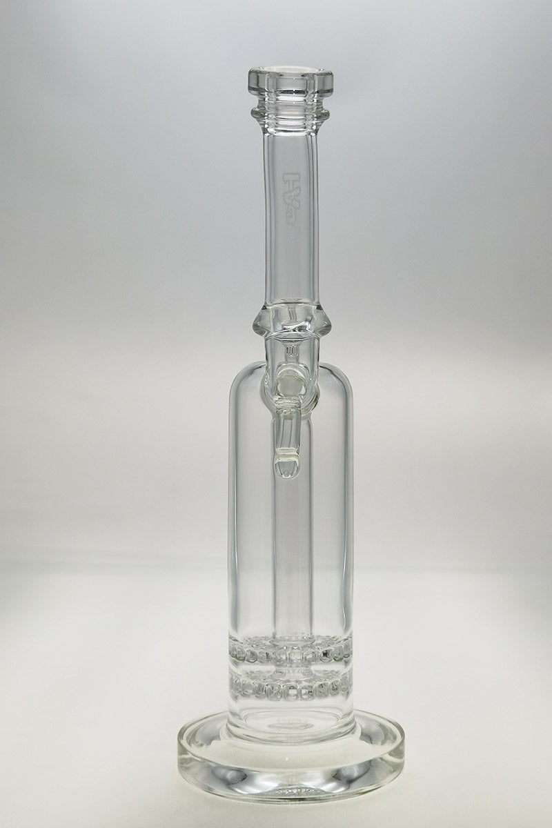 TAG 13" Double Ratchet Bubbler, Clear Glass, 90 Degree 18MM Female Joint, Front View
