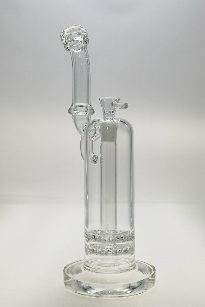 Thick Ass Glass 13" Double Ratchet Bubbler, Clear, 5MM Heavy Wall, 18MM Female Joint