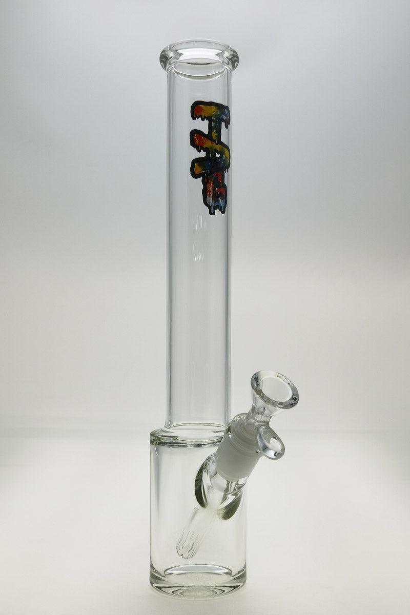 Thick Ass Glass 14" Tie Dye Beaker Bong, 7MM Durable Glass, Front View on White