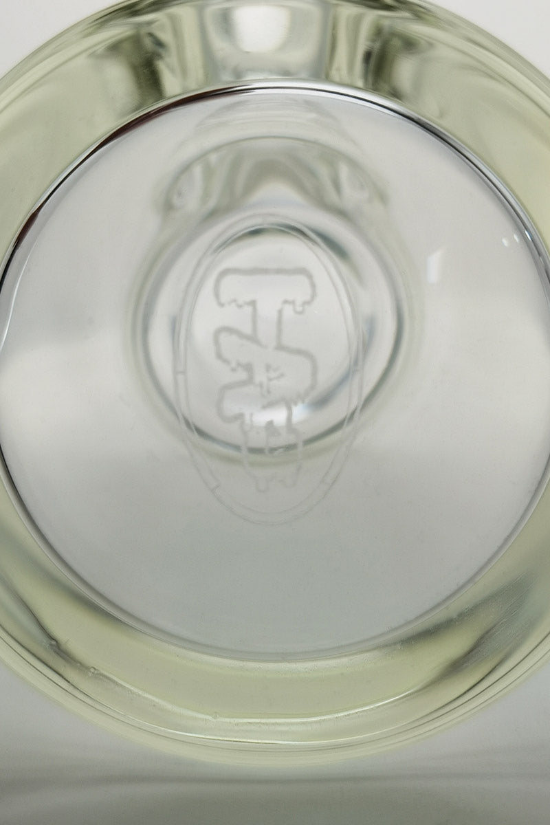 TAG 14" Beaker Bong Base with Thick Glass and Embossed Logo - Bottom View