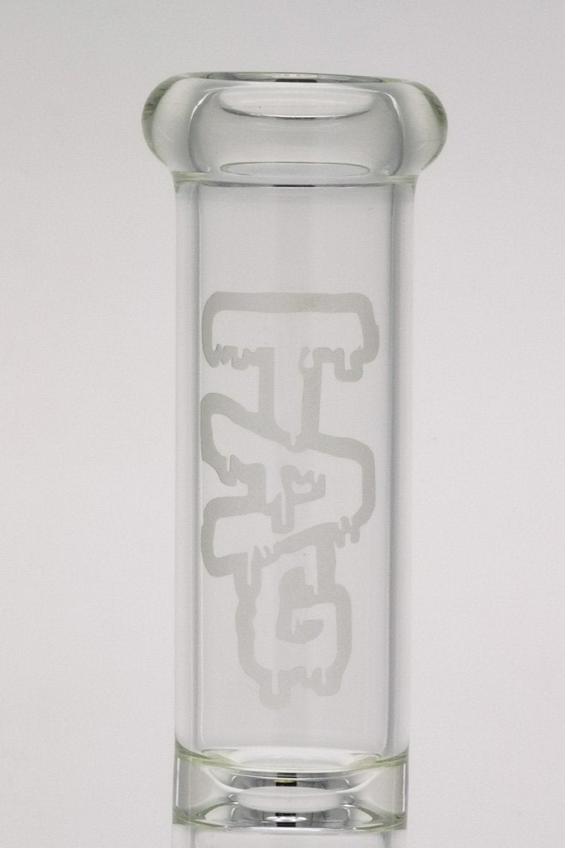 Thick Ass Glass 14" Honeycomb Percolator Bong, Clear with Splash Guard & Ice Catcher, Front View