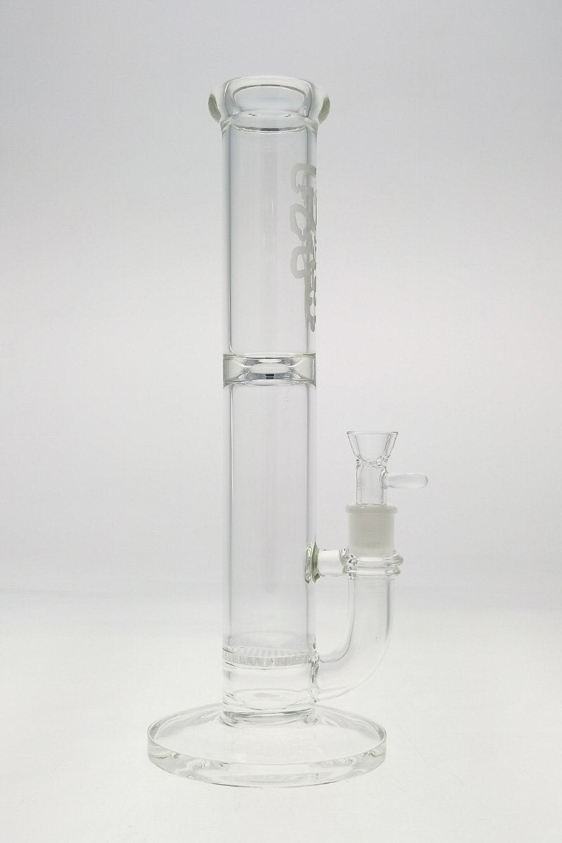 Thick Ass Glass 14" Honeycomb Percolator Bong, Clear, with Splash Guard & Ice Catcher, Front View
