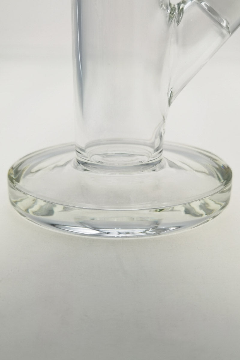 TAG 14" Clear Straight Tube Bong Base Close-Up, 50x5MM Thick Glass, For Dry Herbs