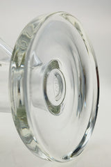 Close-up of TAG 14" Straight Tube Bong Base, 50x5MM Clear Glass, 18/14MM Downstem