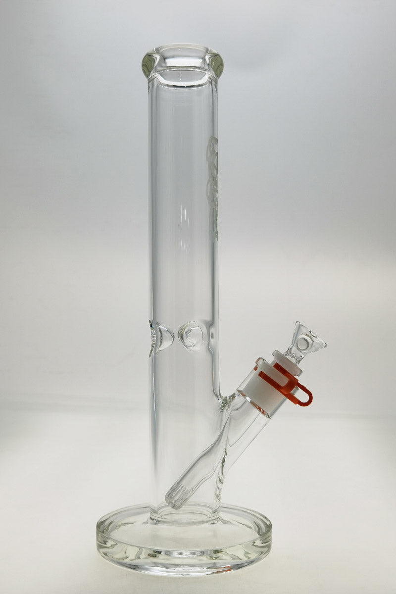 TAG 14" Clear Straight Tube Bong 50x5MM with 18/14MM Downstem Front View