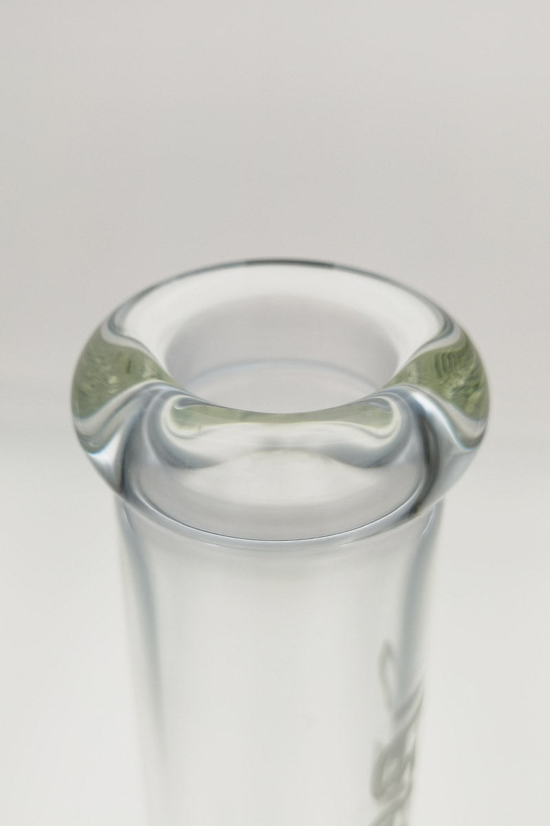 TAG 14" Clear Straight Tube Bong Top View with 50x5MM Glass and 18/14MM Downstem