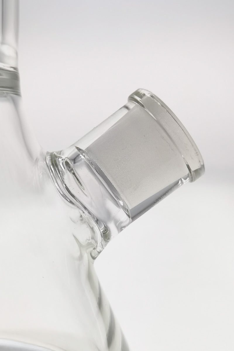 Close-up of TAG 14" Super Slit UFO Beaker's 18/14MM downstem with a 4.25" length and 7mm thickness