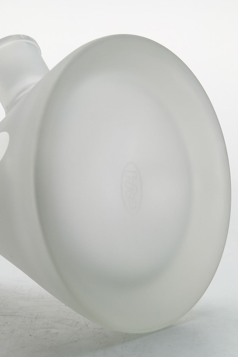 Close-up of TAG 14" Super Slit UFO Beaker base showing thick 7mm glass and logo