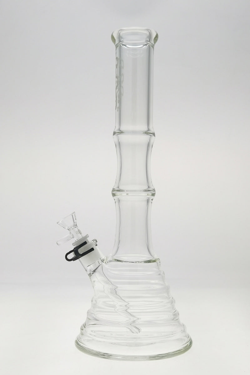TAG 16" Beaker Bong with Bamboo Design, 50x7MM Thick Glass, Front View on White Background