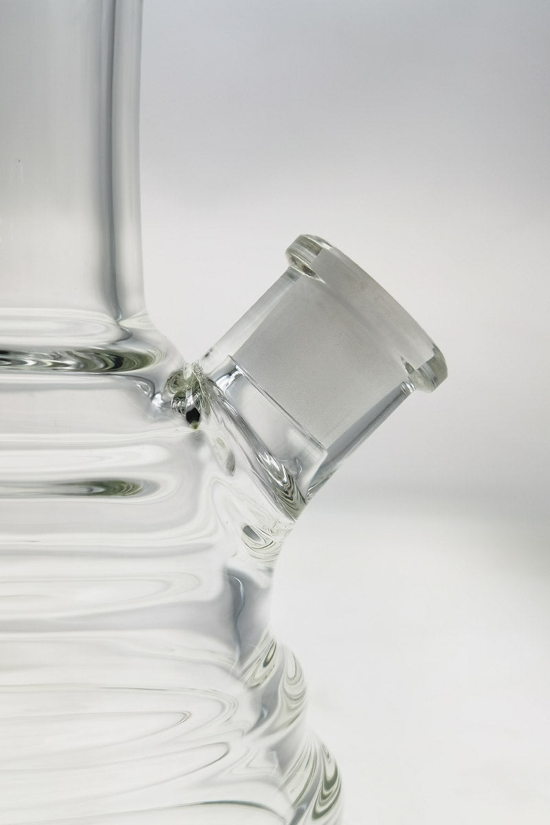Close-up of TAG 16" Beaker Bamboo Bong with 18/14MM downstem, 7mm thick quartz