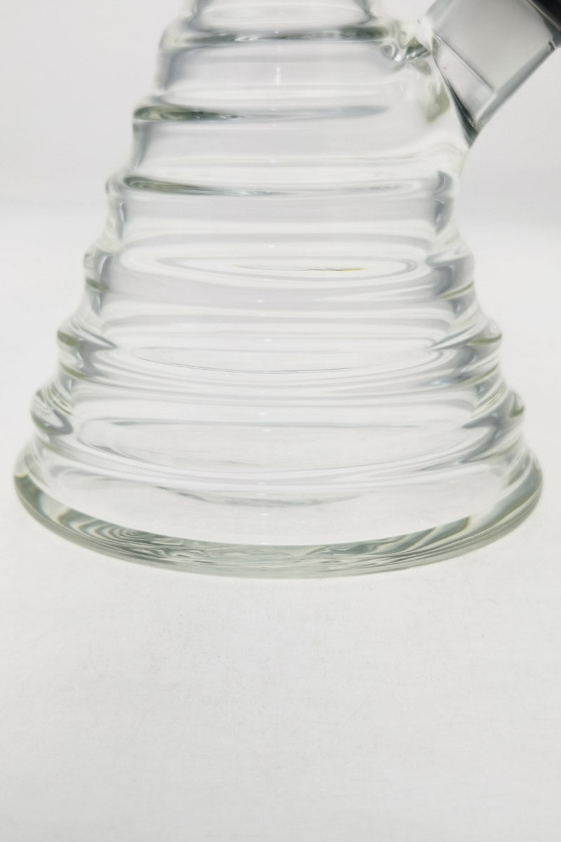 Close-up of TAG 16" Beaker Bamboo Bong base, 50x7MM thick glass with 18/14MM downstem