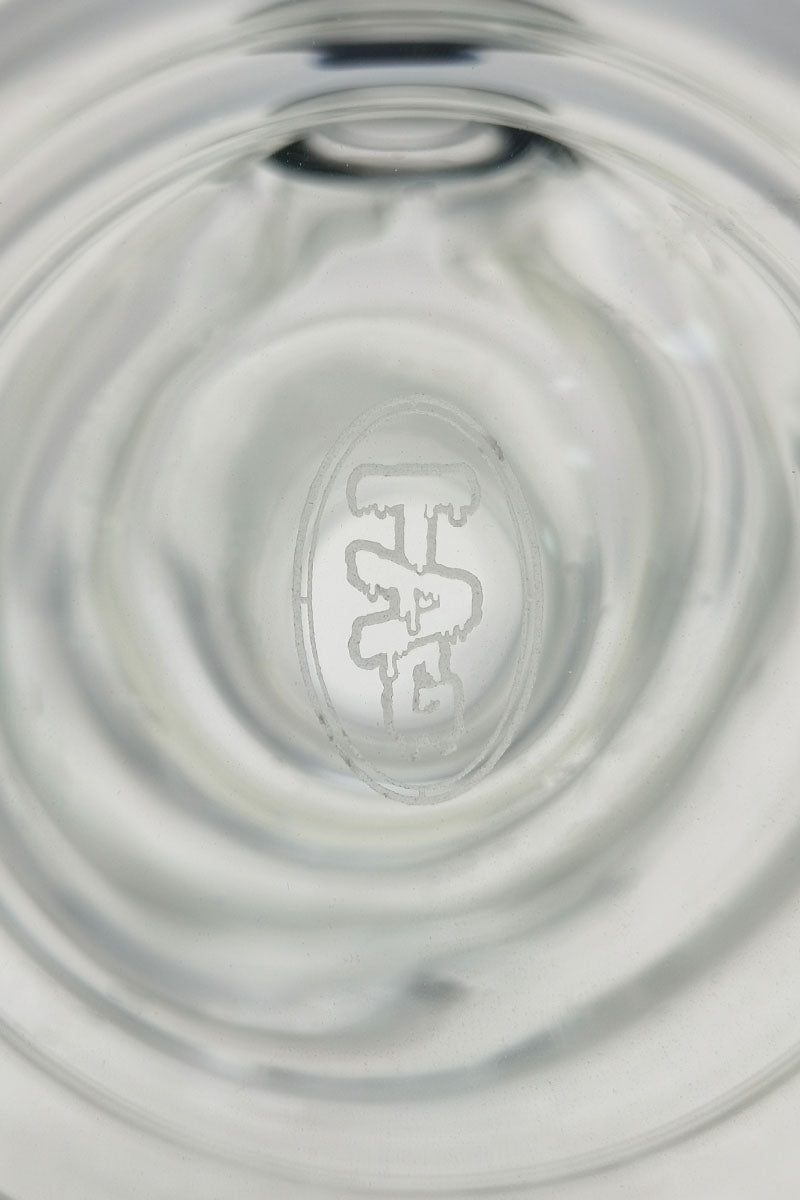 Close-up of TAG 16" Beaker Bamboo Bong with 7mm thick quartz and 18/14MM downstem
