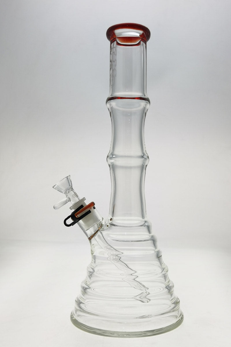 Thick Ass Glass 16" Bamboo Beaker Bong, 7MM Quartz, 18/14MM Downstem, Front View