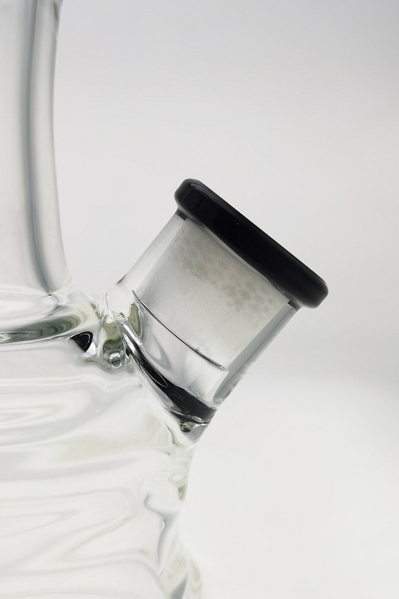 Close-up of TAG 16" Beaker Bong Bamboo design with 18/14MM Downstem, 7mm thick quartz