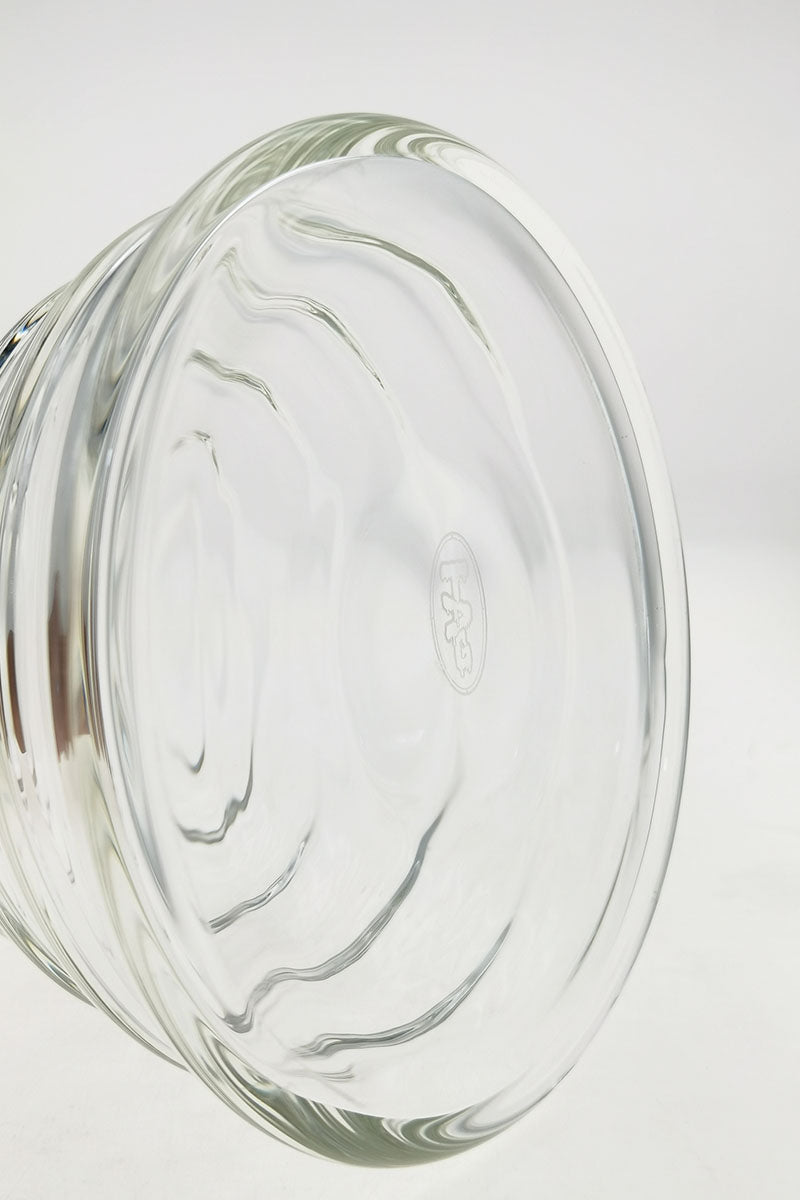 TAG 16" Beaker Bamboo Bong Bottom View showcasing 7mm thick quartz glass